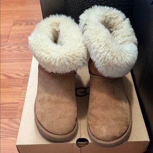 UGG Brown Keely Shearling Winter Boots